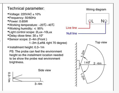 PIR Motion Sensor - Corridor & Stair Night Light