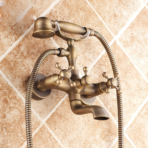 Vintage Half Brass Bathroom Set