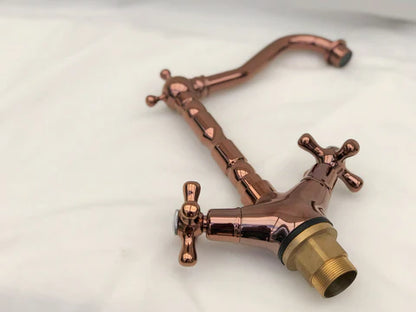 Rose Gold Antique Short Basin Mixer #201720