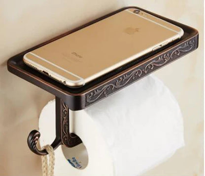 Oil Rubbed Black Embossed Toilet Roll Holder #201811
