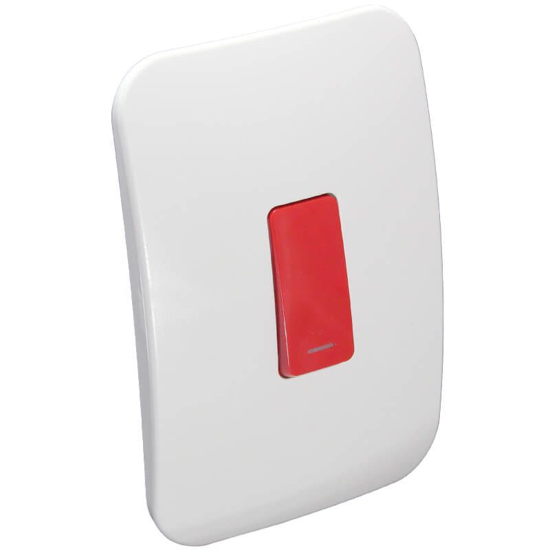 One Lever One-Way Red/Red Switch – Light Switches