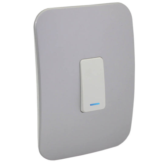 One-Way White Switch with Locator - Silver