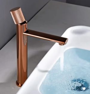 Rose Gold Tall Basin Mixer #202398
