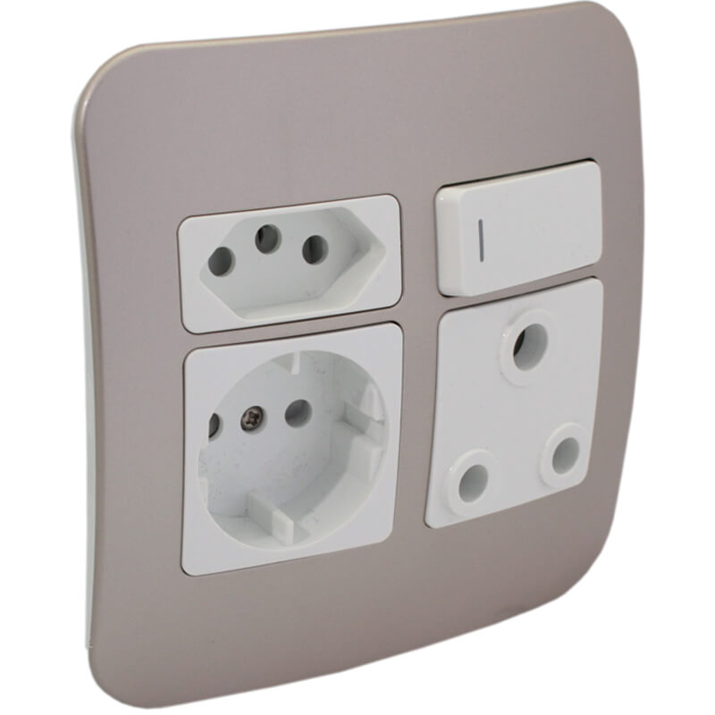 Round 2 Pin Plug Wall Socket