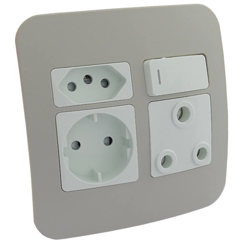 Round 2 Pin Plug Wall Socket