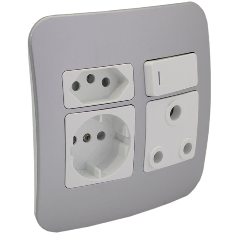 Round 2 Pin Plug Wall Socket