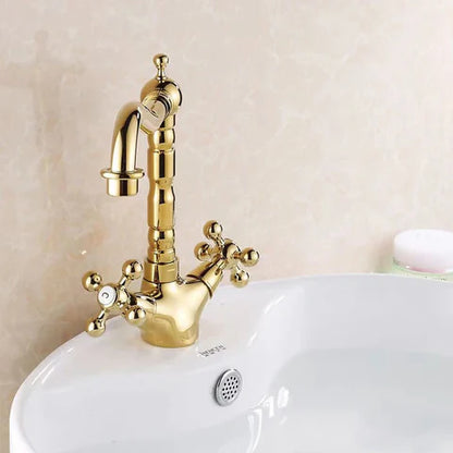 Classic Antique Polished Gold Basin Mixer #202360