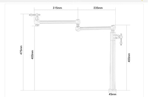 Deck Mounted Chrome Pot Filler #202315
