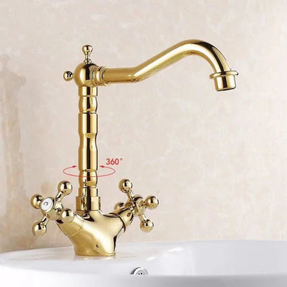 Classic Antique Polished Gold Basin Mixer #202360