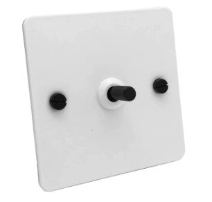Detailed White & Black Toggle Light Switch - 1 lever
