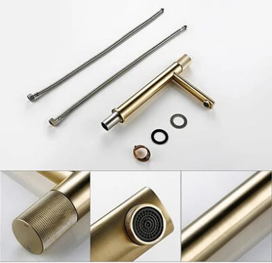 Brushed Gold Tall Basin Mixer #20121