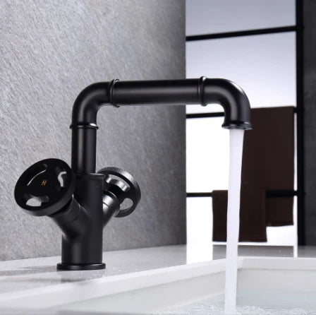 Steampunk Matt Black Basin Mixer #20123