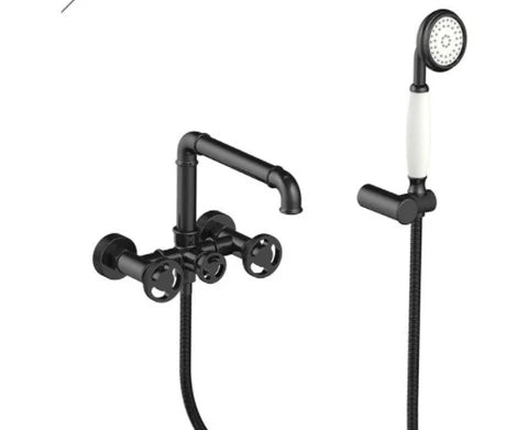 Matt Black Steampunk Bath Mixer #20116