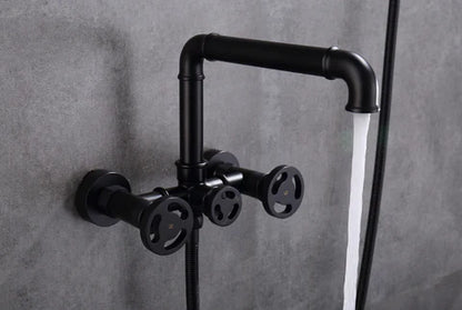Matt Black Steampunk Bath Mixer #20116