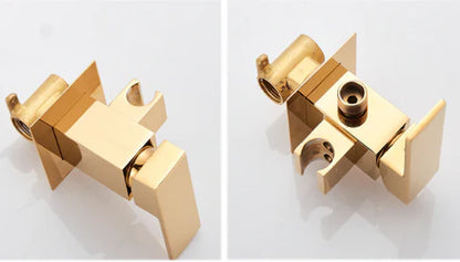 Gold Bidet Mixer with Hand Sprayer #20129