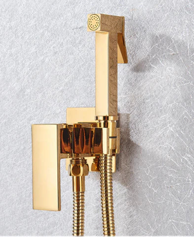 Gold Bidet Mixer with Hand Sprayer #20129