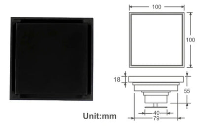 Matt Black Shower Trap #20138