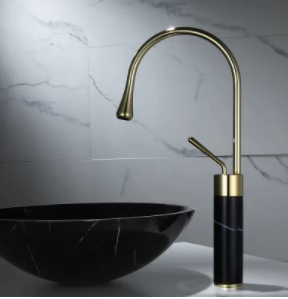 Gold Basin Mixer with Granite Base #20140