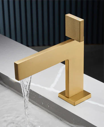 Brushed Gold Thin Basin Mixer #20142