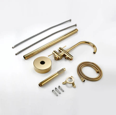 Polished Gold Freestanding Bath Mixer #201444