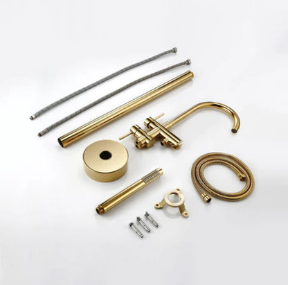Polished Gold Freestanding Bath Mixer #201444