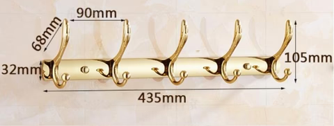 Shiny Gold Robe Hook #20234