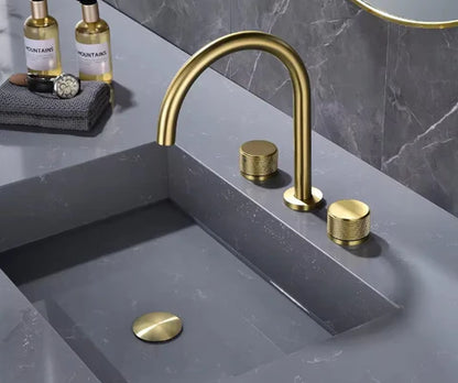 Brushed Gold Basin/Bath Mixer #202436
