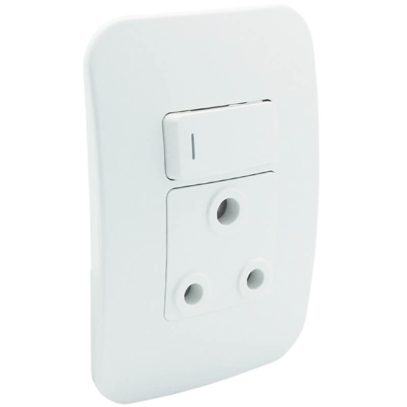 Single Switched Wall Socket - White