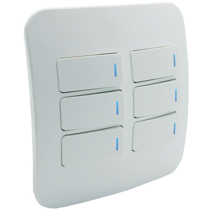 Six Lever One-Way Switch with Locator - WhiteSix Lever One-Way Switch with Locator - White