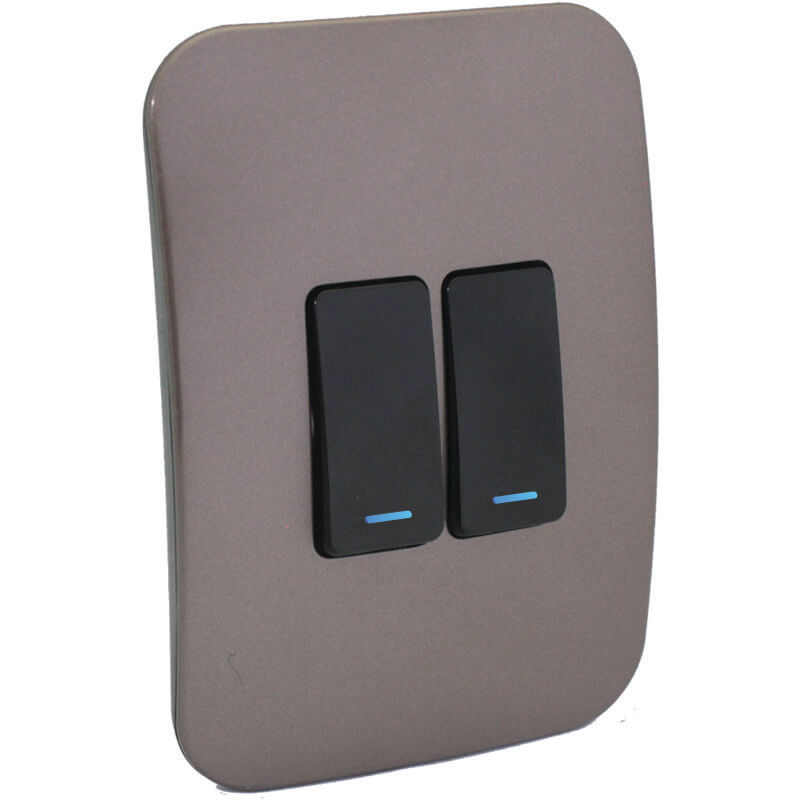 Two Lever One-Way Black Switch with Locator – Light Switches
