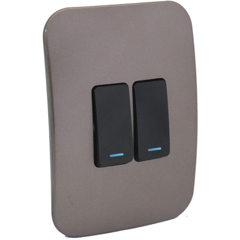 Two Lever One-Way Black Switch with Locator - bronze