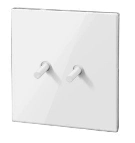 Sleek White Toggle Light Switch - 2 lever