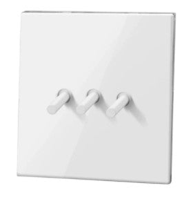 Sleek White Toggle Light Switch - 3 lever