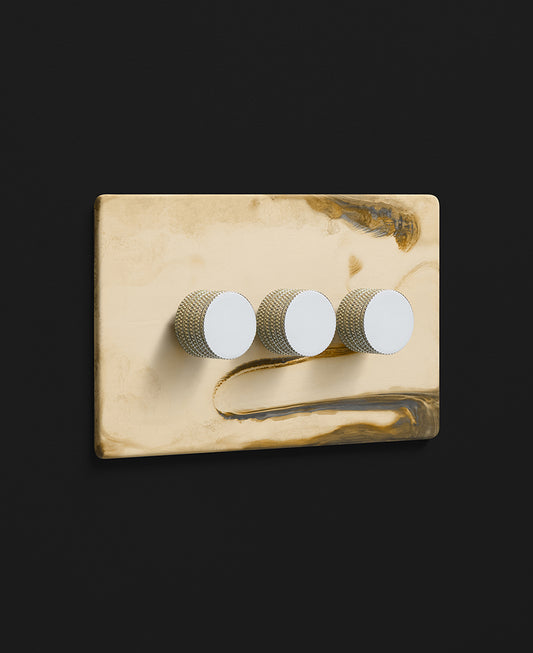 Smoked Gold triple dimmer switch (LED Compatible)