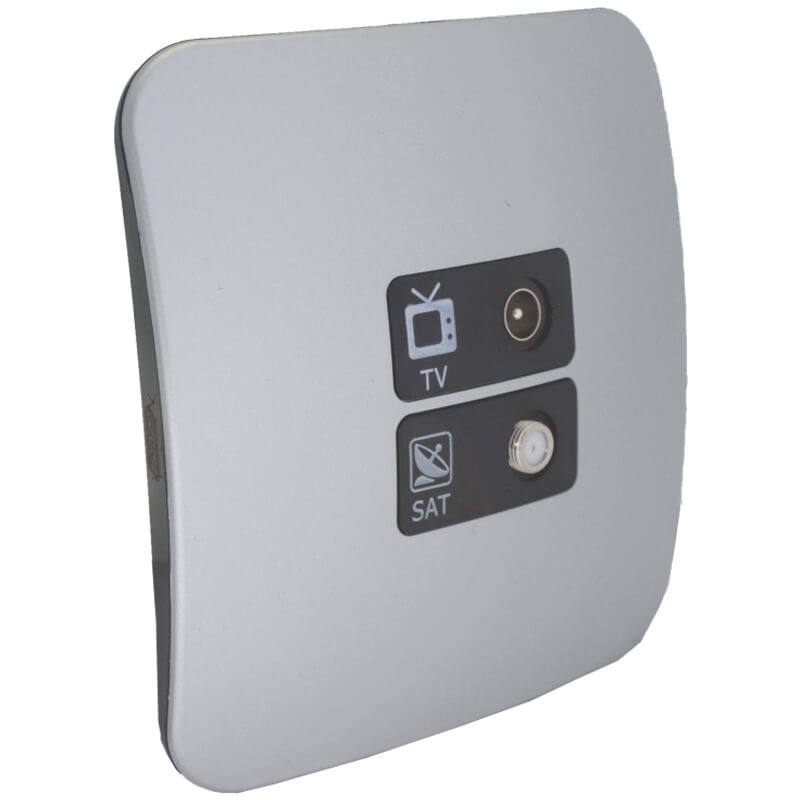 TV and Satellite Sockets Outlet - Silver