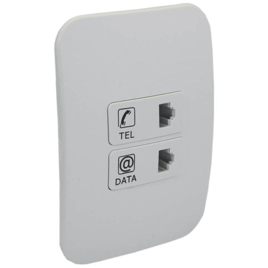 Telephone and Data Socket Outlet - White