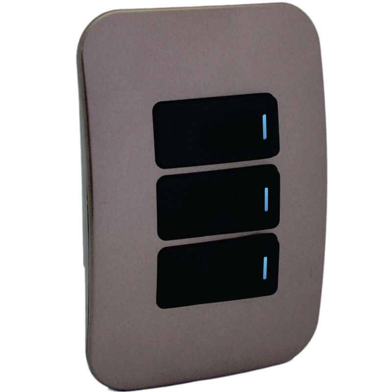 Three Lever One-Way Black Switch Horizontal with Locator - Bronze