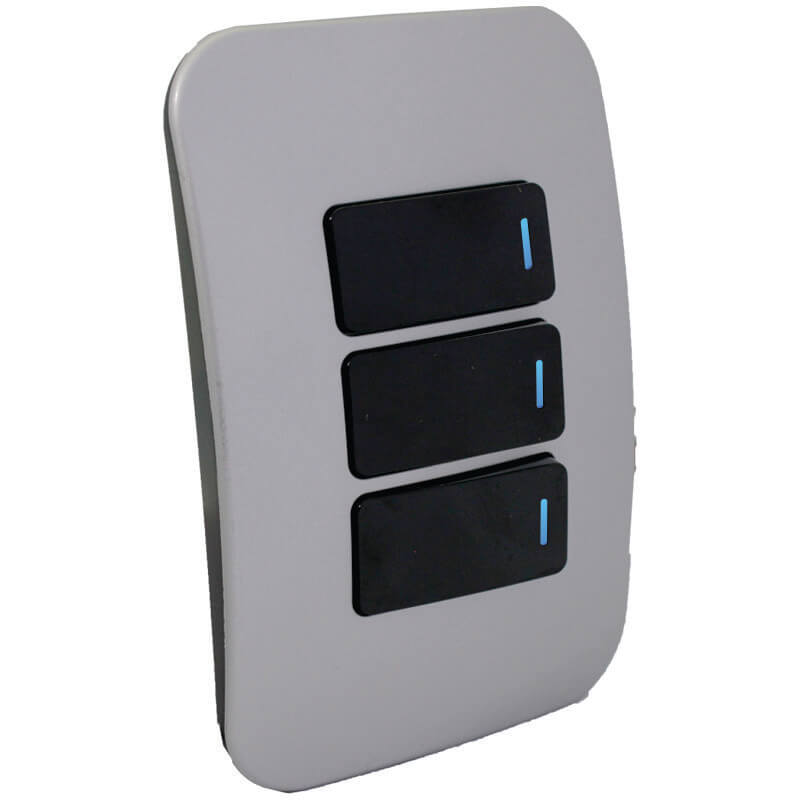 Three Lever One-Way Black Switch Horizontal with Locator