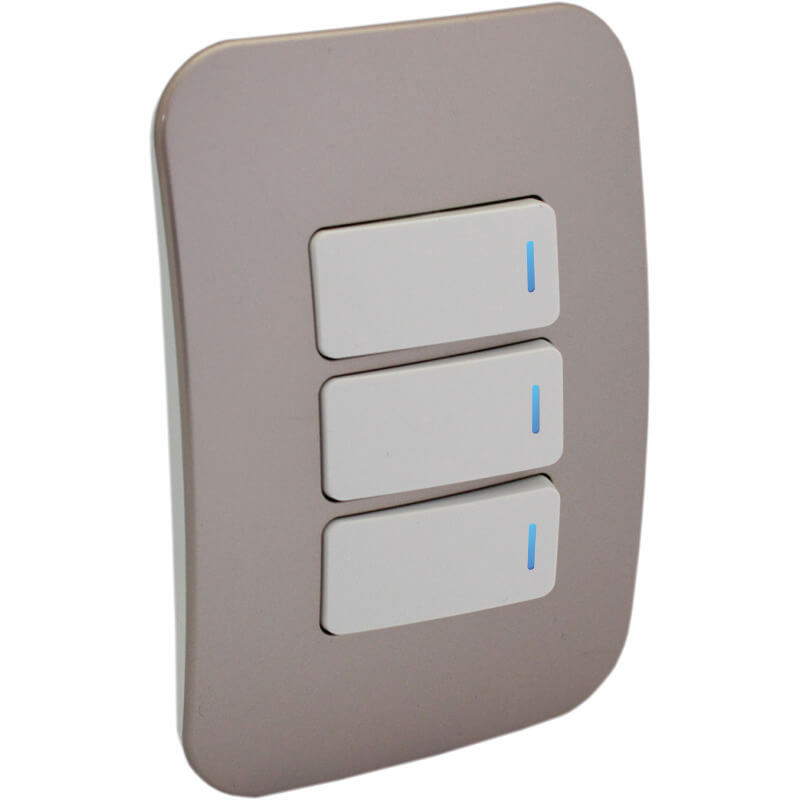 Three Lever One-Way Switch with Locator - Champagne