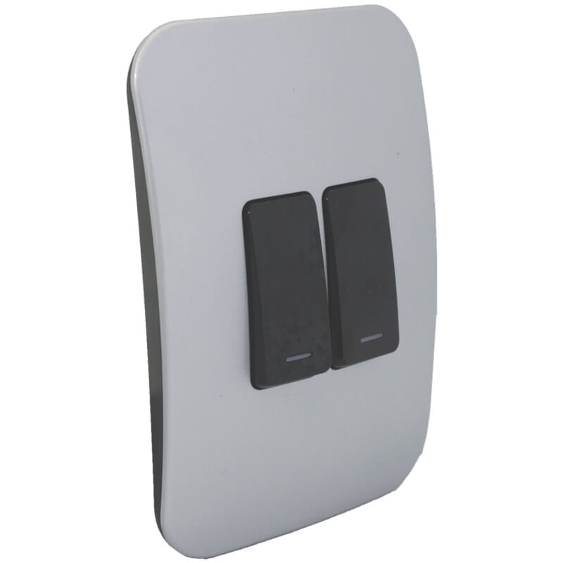 Two Lever Light Switch - Silver