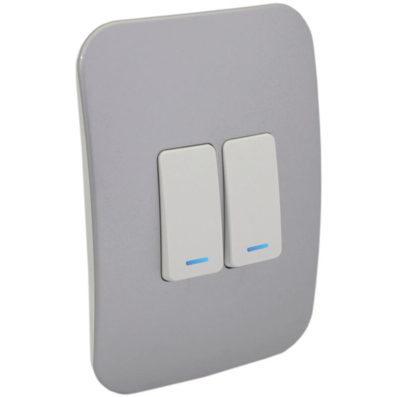 Two Lever One-Way Switch with Locator - Silver