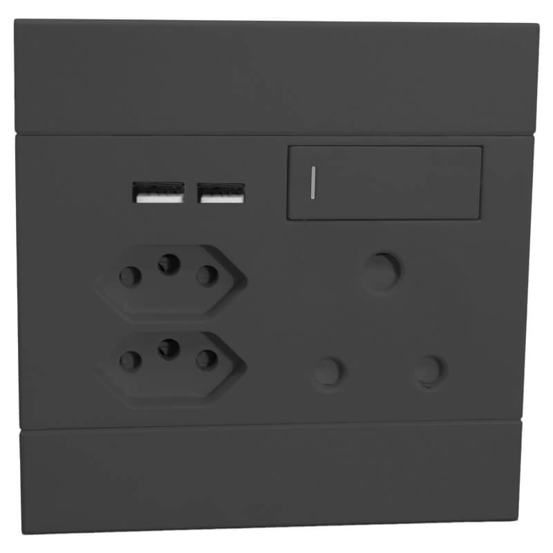 USB Socket - Charcoal