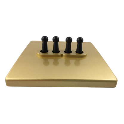 Gold with Black Toggle Light Switch - 4 lever