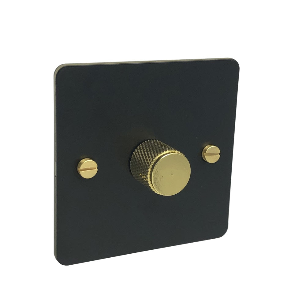 Detailed Black & Brass Dimmer, 1 way