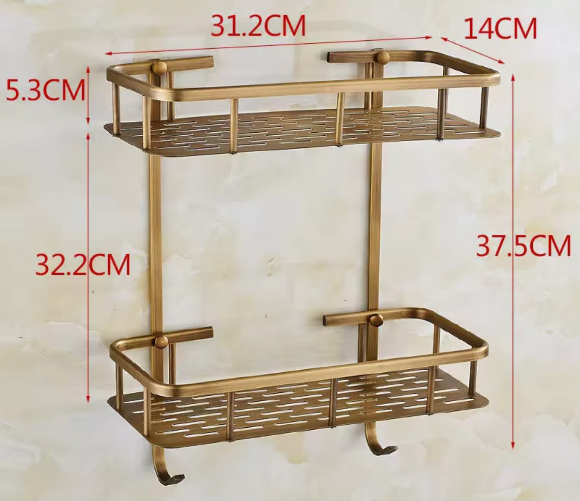 Brass Double Storage Basket #20105