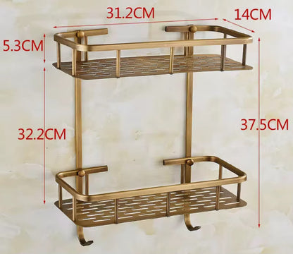 Brass Double Storage Basket #20105