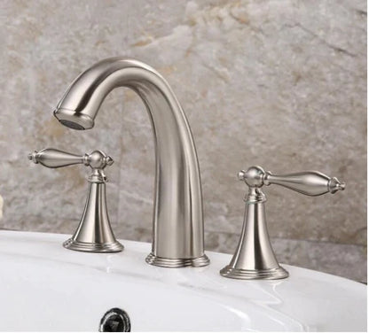 Brushed Nickel Antique Lever Handle 3 Hole Mixer #201786
