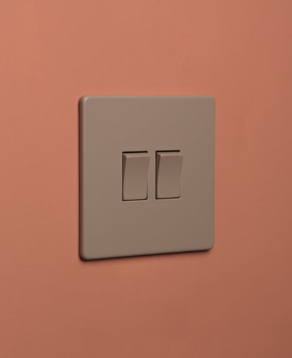 Caramel Latte double rocker switch - 2-way