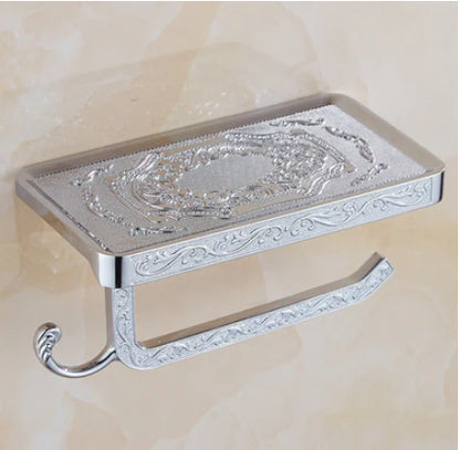 Chrome Embossed Toilet Roll Holder #201814