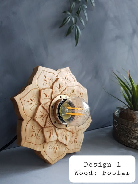 Mandala Table Lamp - Dark Kiaat